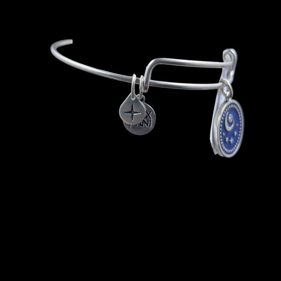 Alex And Ani Moon Stars Bracelet Silver Blue Druzy Celestial Boho Spiritual - Picture 5 of 7